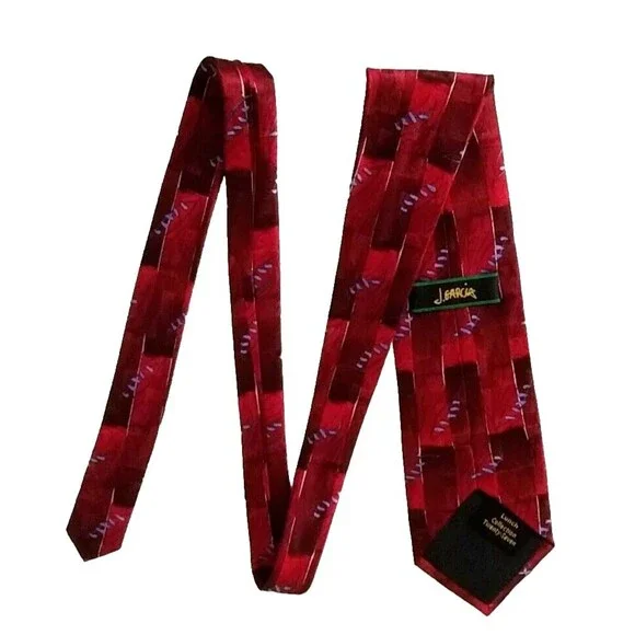 JERRY GARCIA 100% Silk Tie Lunch Collection Twenty-Seven RED Multi 2003 Vintage - Picture 3 of 10